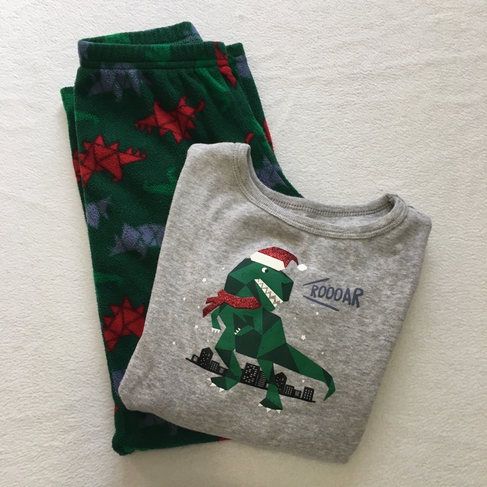5T Cat & Jack Christmas Dino pajamas